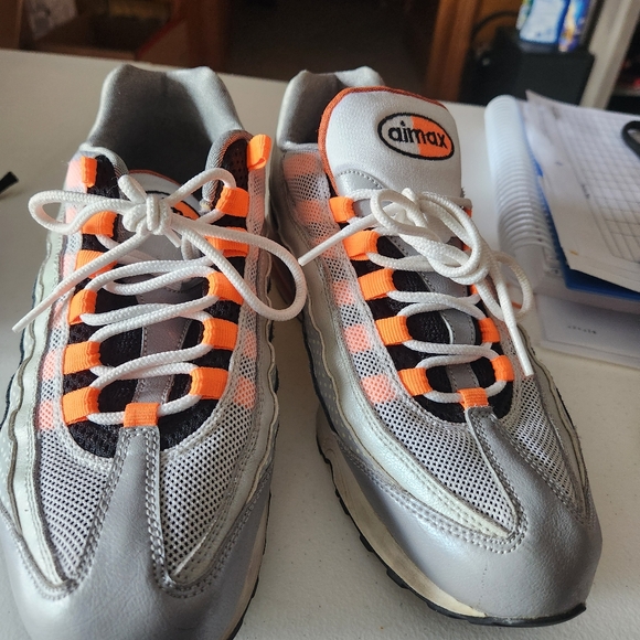 Nike Air Max 95 WM (Grey / Orange / Storm) Running [336620-003] Womens - Picture 4 of 9